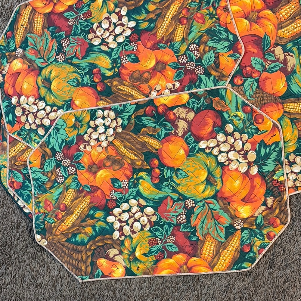 Set of 6Colorful Harvest Print Placemats